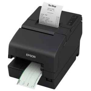 Epson TM-H6000VI -monitoimitulostin, kuitti + MICR, USB/RS232/Ethernet, musta
