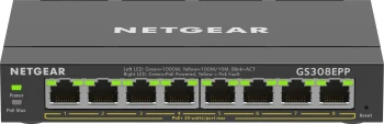 Netgear GS308EPP PoE+ -kytkin, 8 × gigabitti, 123 W