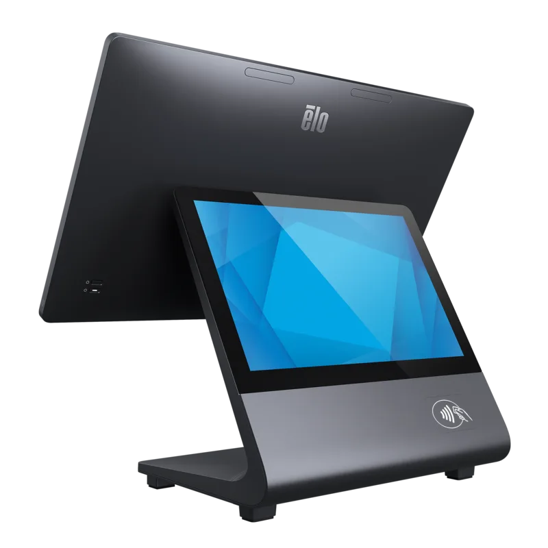 Elo Pay Z30 POS terminal from the back left, customer display visible