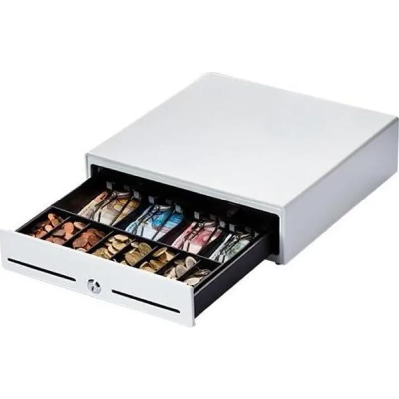 Metapace K-2 Cash Drawer, White, Front-Opening