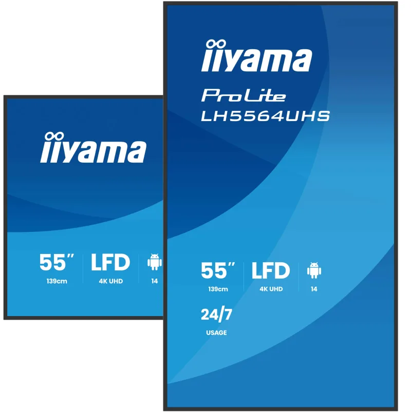 iiyama ProLite LH5564UHS-B1AG digital signage display, 55", 4K UHD, Android 14, Wi-Fi, 24/7, black, image 5