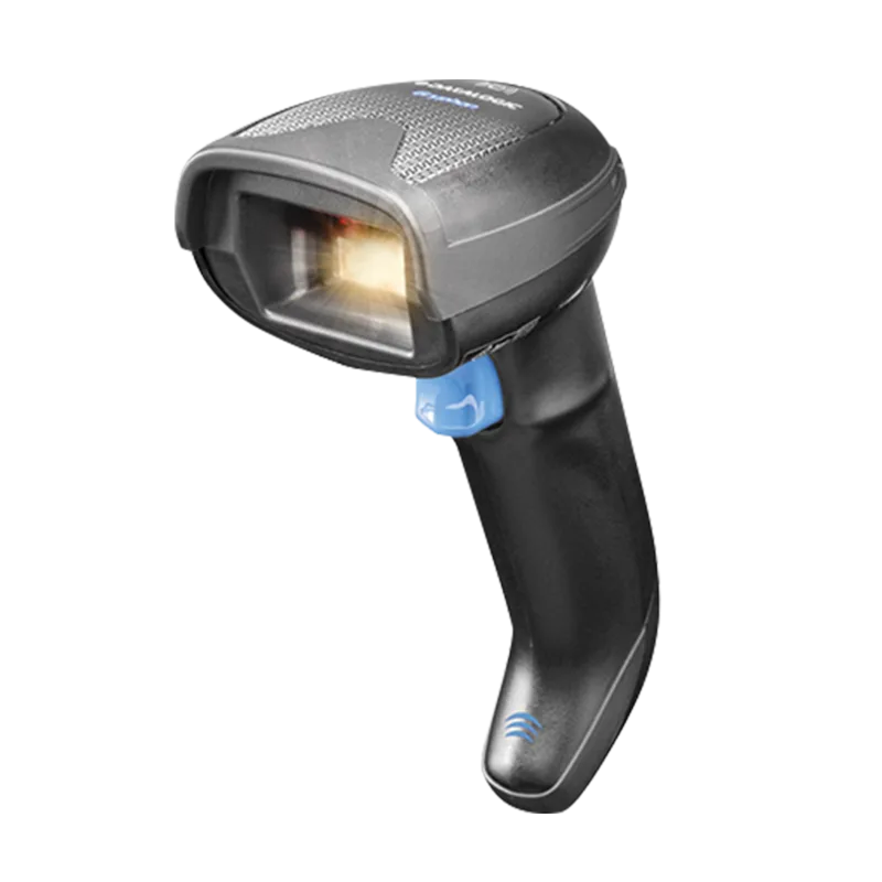 Datalogic Gryphon I GBT4500 cordless 2D barcode scanner, black, side view