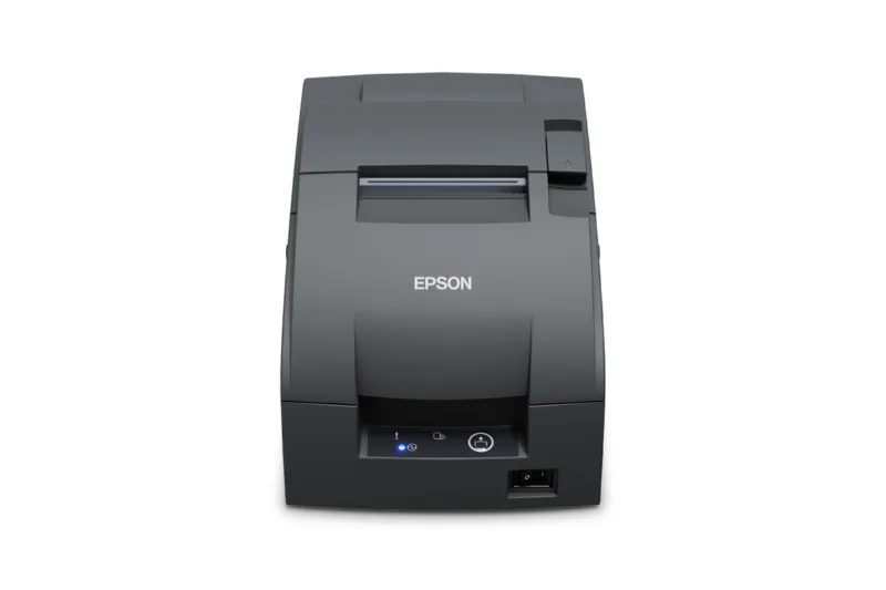 Epson TM-U220IIB -keittiötulostin edestä, tummanharmaa