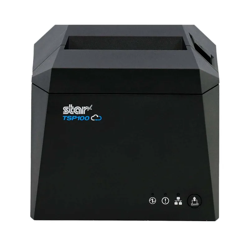 Star TSP100IV receipt printer, front view, dark