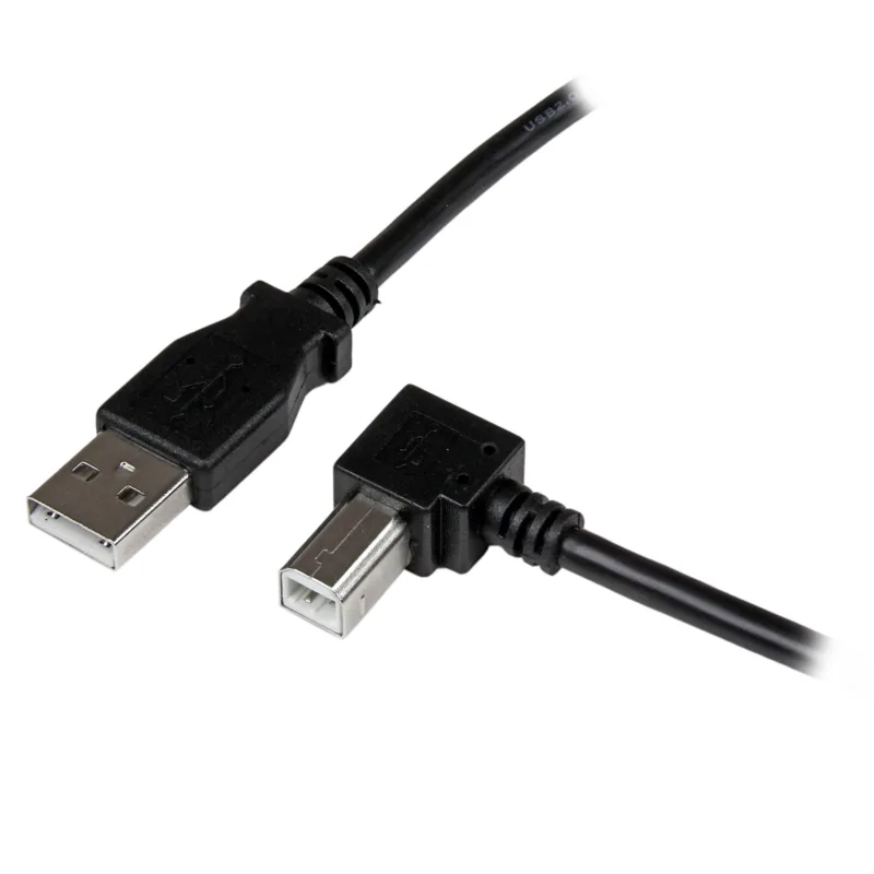 StarTech USB-A to right-angle USB-B cable, black