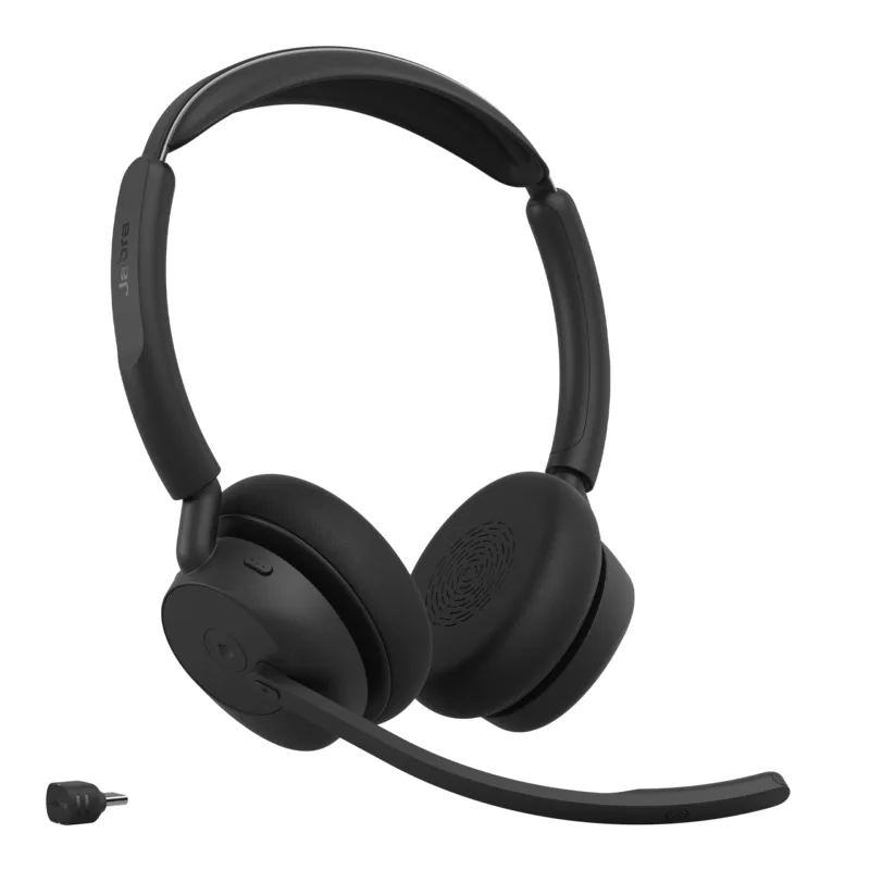 Jabra Evolve3 45 MS Stereo -langaton kuulokemikrofoni, ANC, Link 390 USB-C -sovitin, Microsoft Teams, kuva 2
