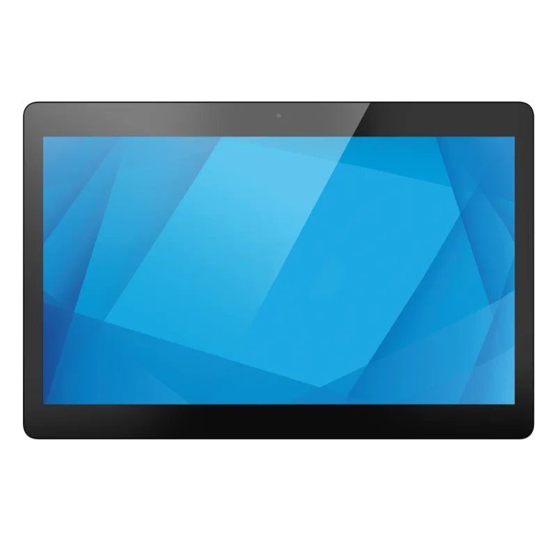 Elo I-Series Android touchcomputer from the front, black, manufacturer product photo
