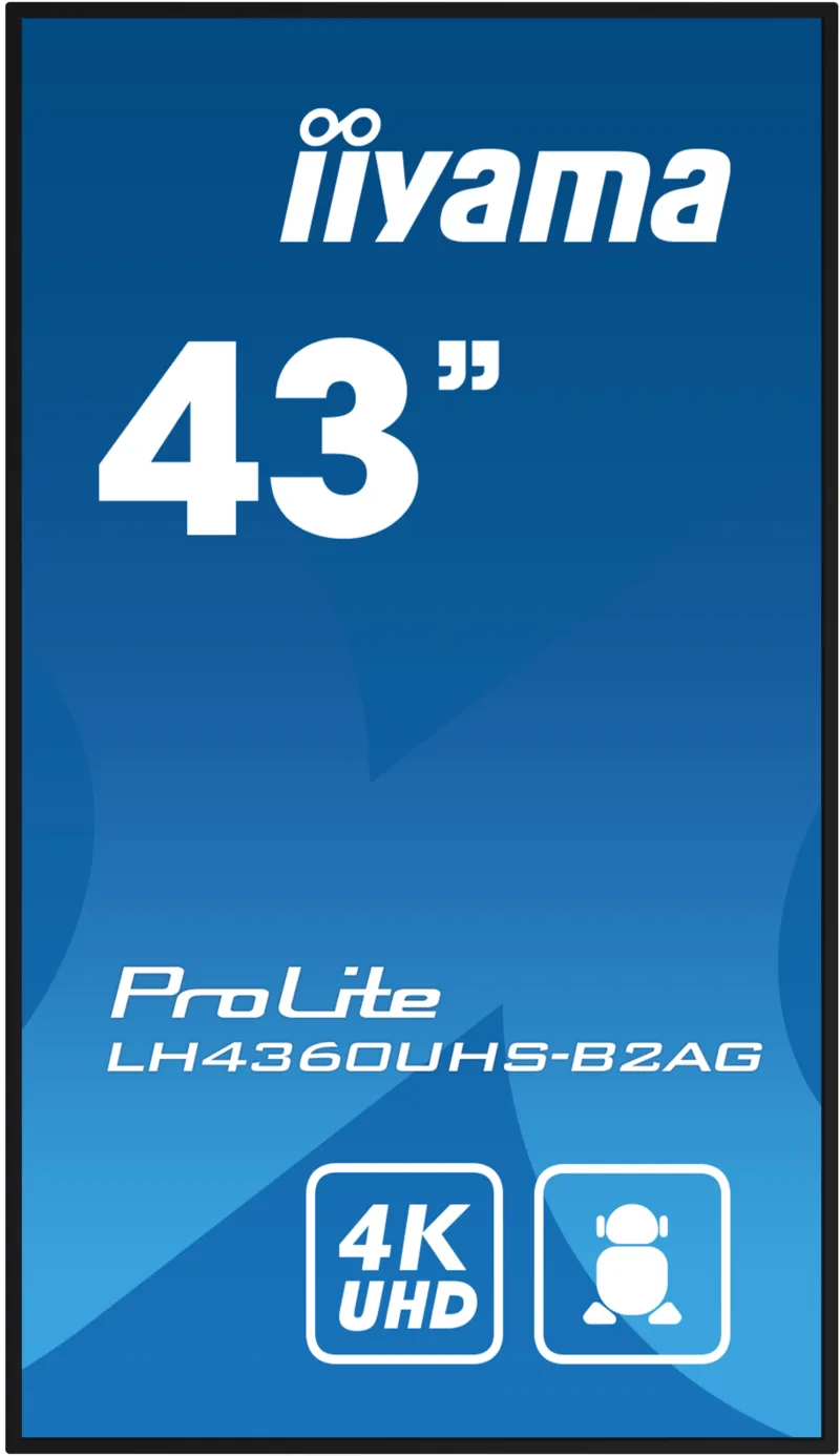iiyama ProLite LH4360UHS-B2AG digital signage display, 43", 4K UHD, Android 11, Wi-Fi, 24/7, black, image 3