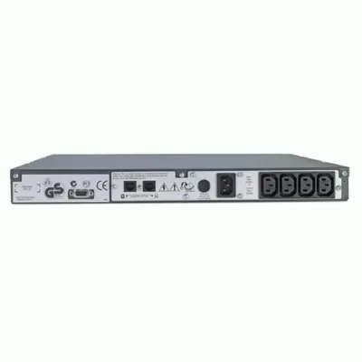 APC Smart-UPS SC450RMI1U -UPS, 450 VA / 280 W, 4 lähtöä, 1U räkki/torni, kuva 3