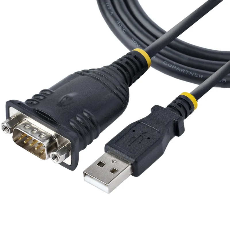 StarTech 1P3FP-USB-SERIAL serial cable, USB-A to RS232 (DB9 male), 1 m, black, image 1