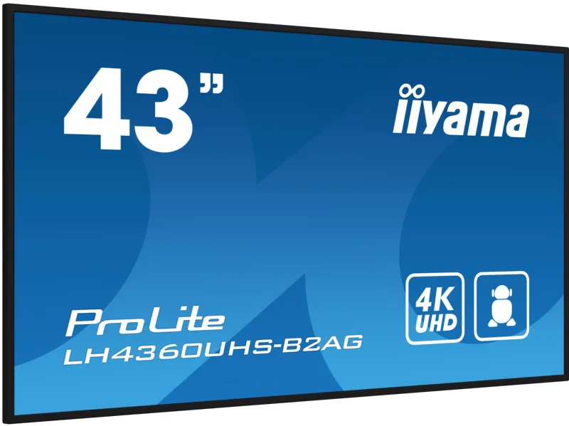 iiyama ProLite LH4360UHS-B2AG digital signage display, 43", 4K UHD, Android 11, Wi-Fi, 24/7, black, image 4